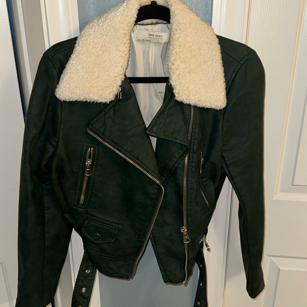 Zara faux leather moto jacket